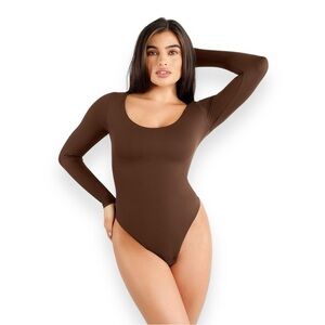 SKIMS Brown Long Sleeve Bodysuit